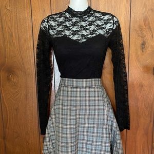 Black long sleeve lace shirt